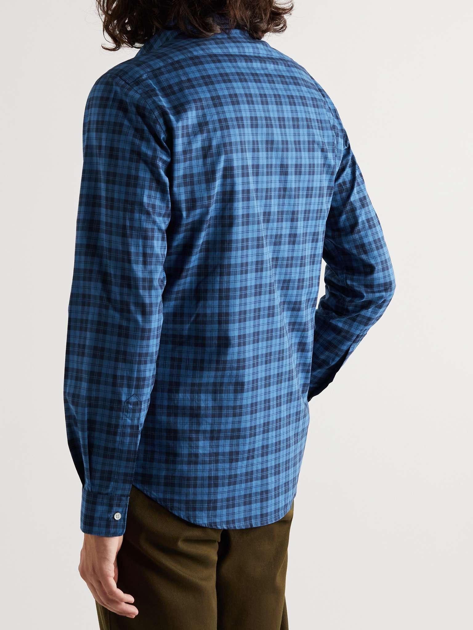 Slim-Fit Checked Cotton-Poplin Shirt - 4