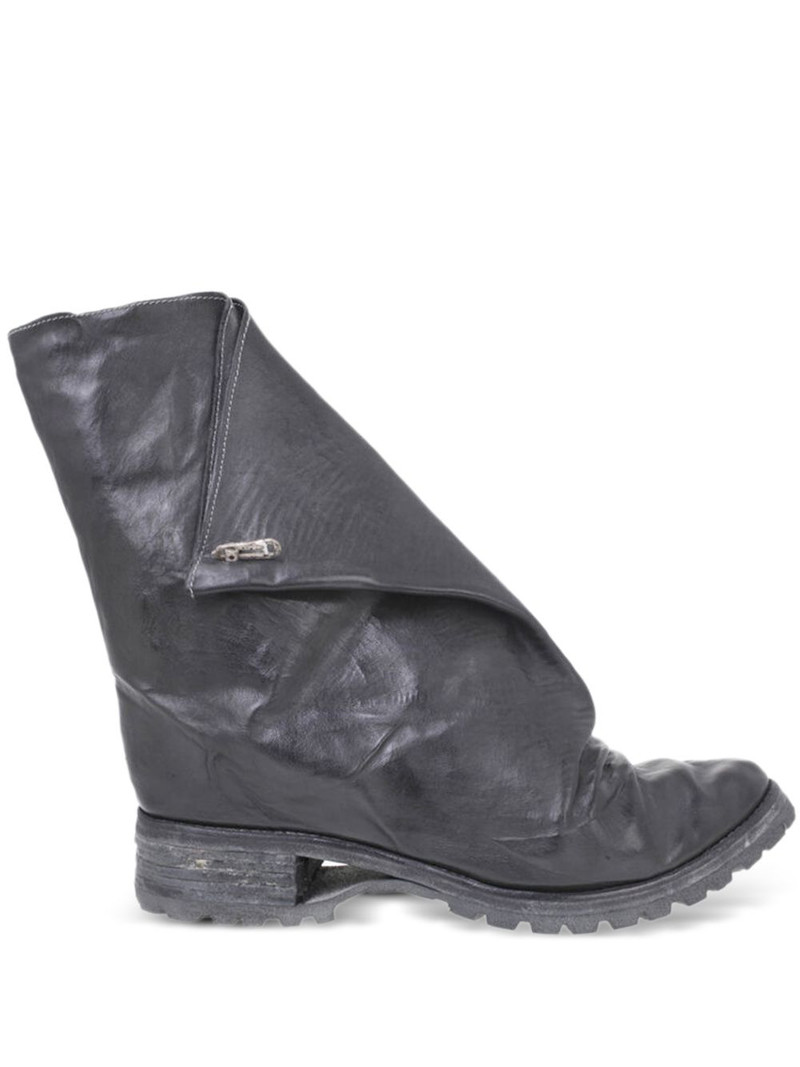 zip-detail folded boots 1