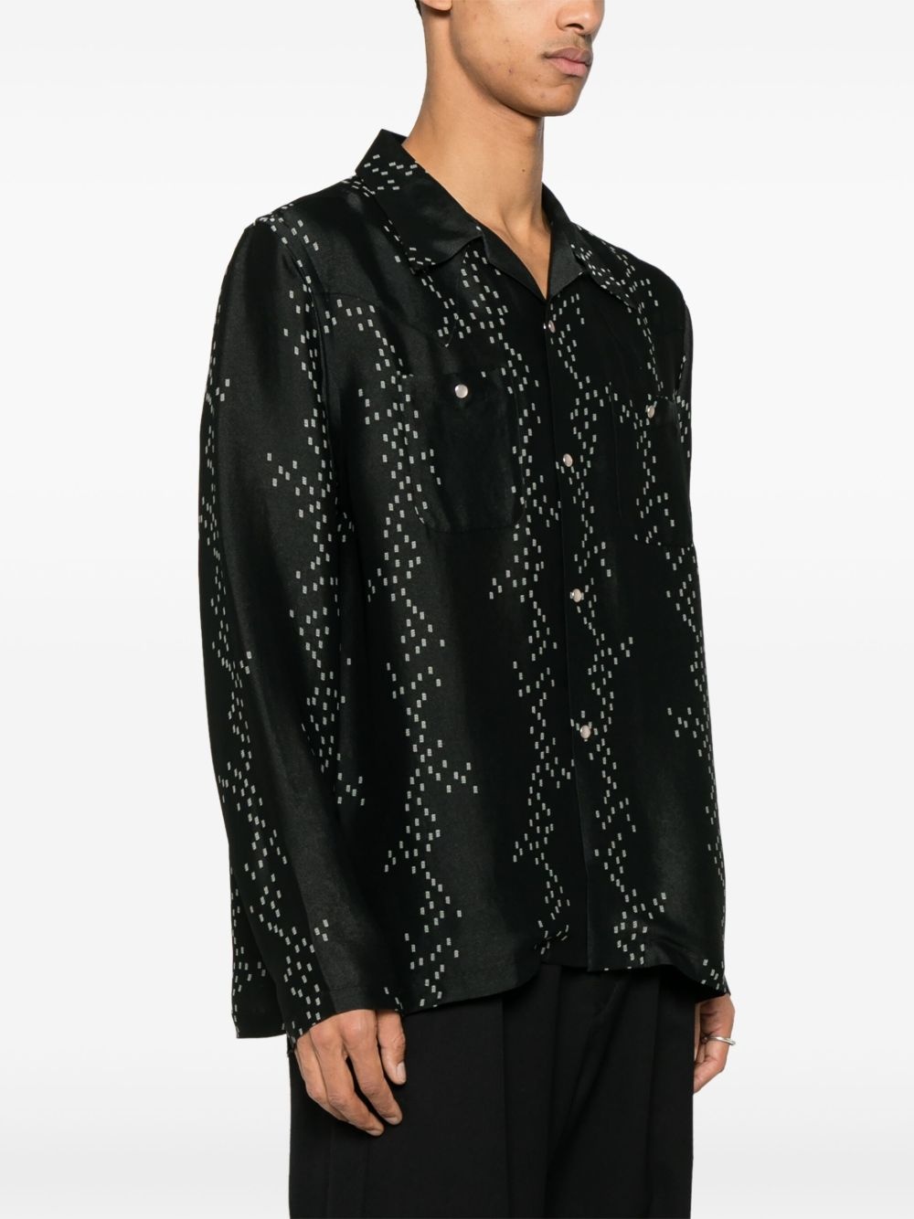 patterned-jacquard shirt - 3
