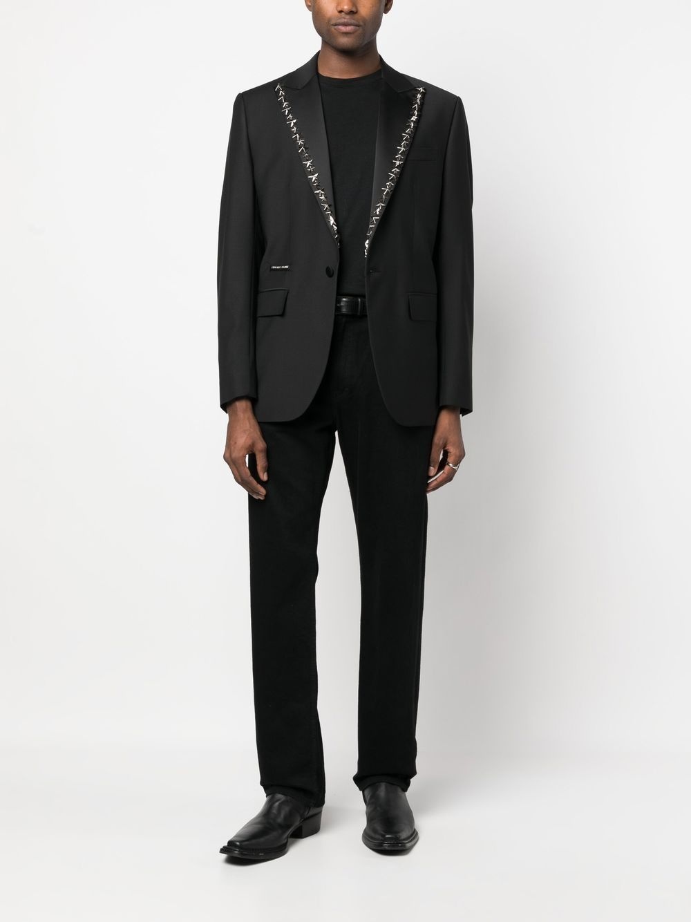 star stud-embellished single-breasted blazer - 2