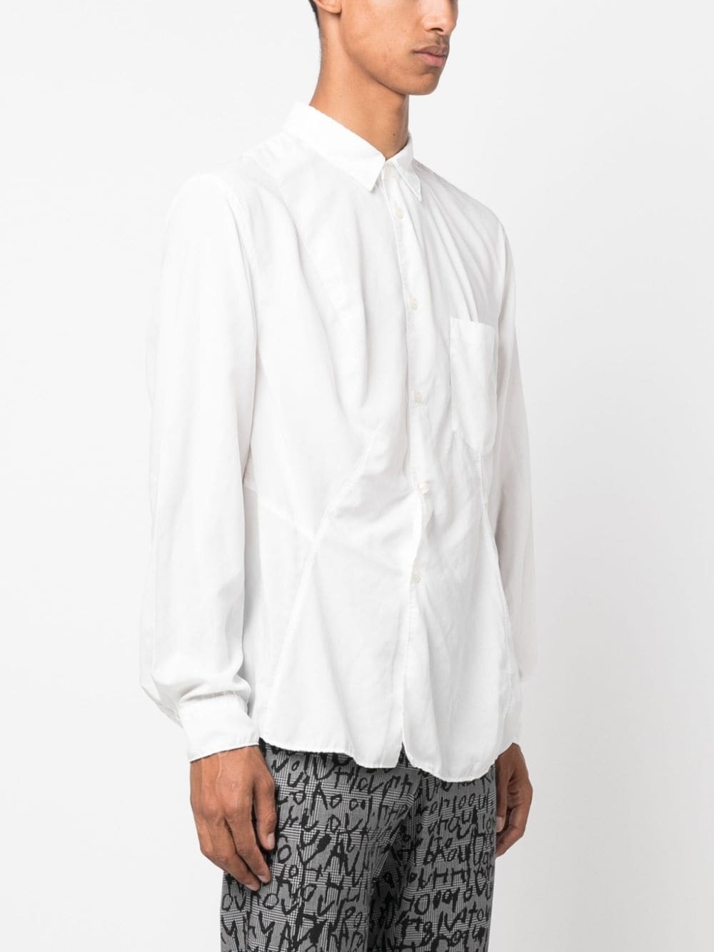 draped long-sleeve shirt - 3