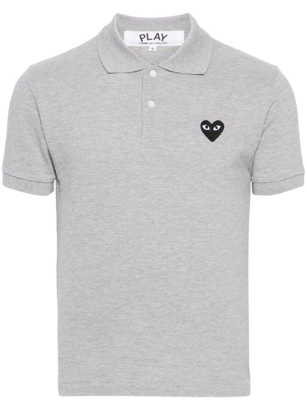 Heart-patch piqué polo shirt - 1