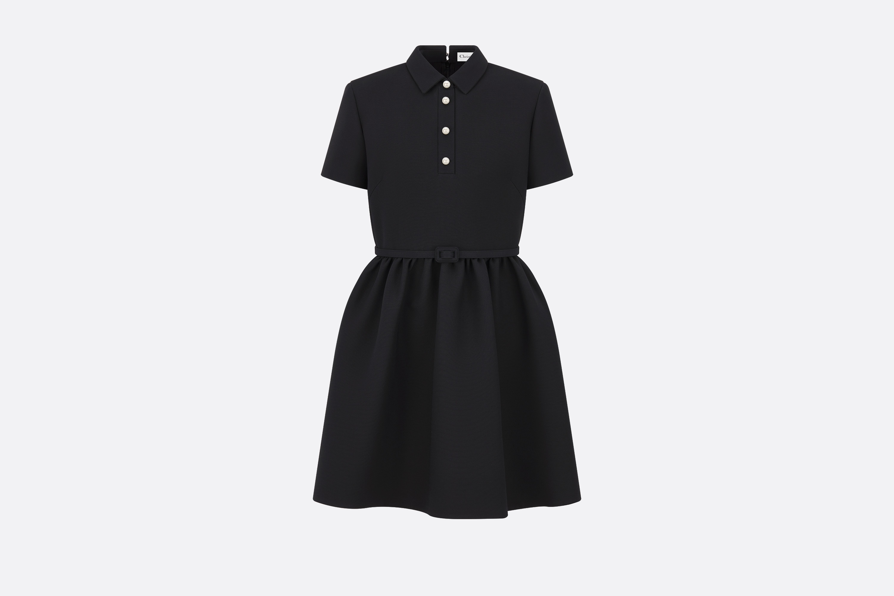 Short Belted Shirt Dress - 1