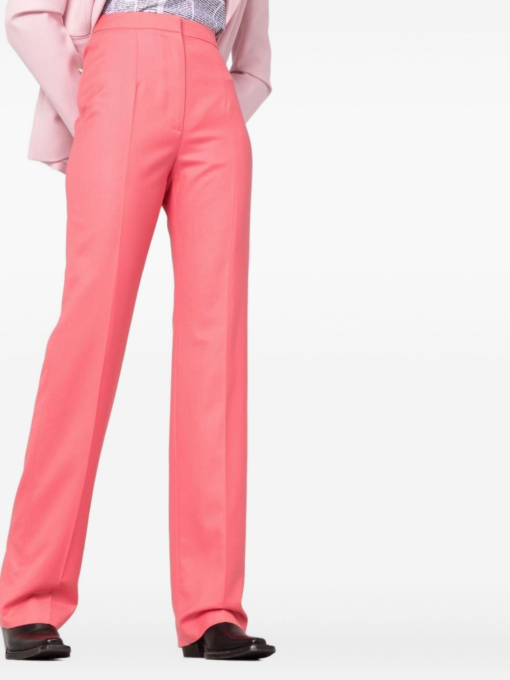 high-waisted tailored wool trousers - 5