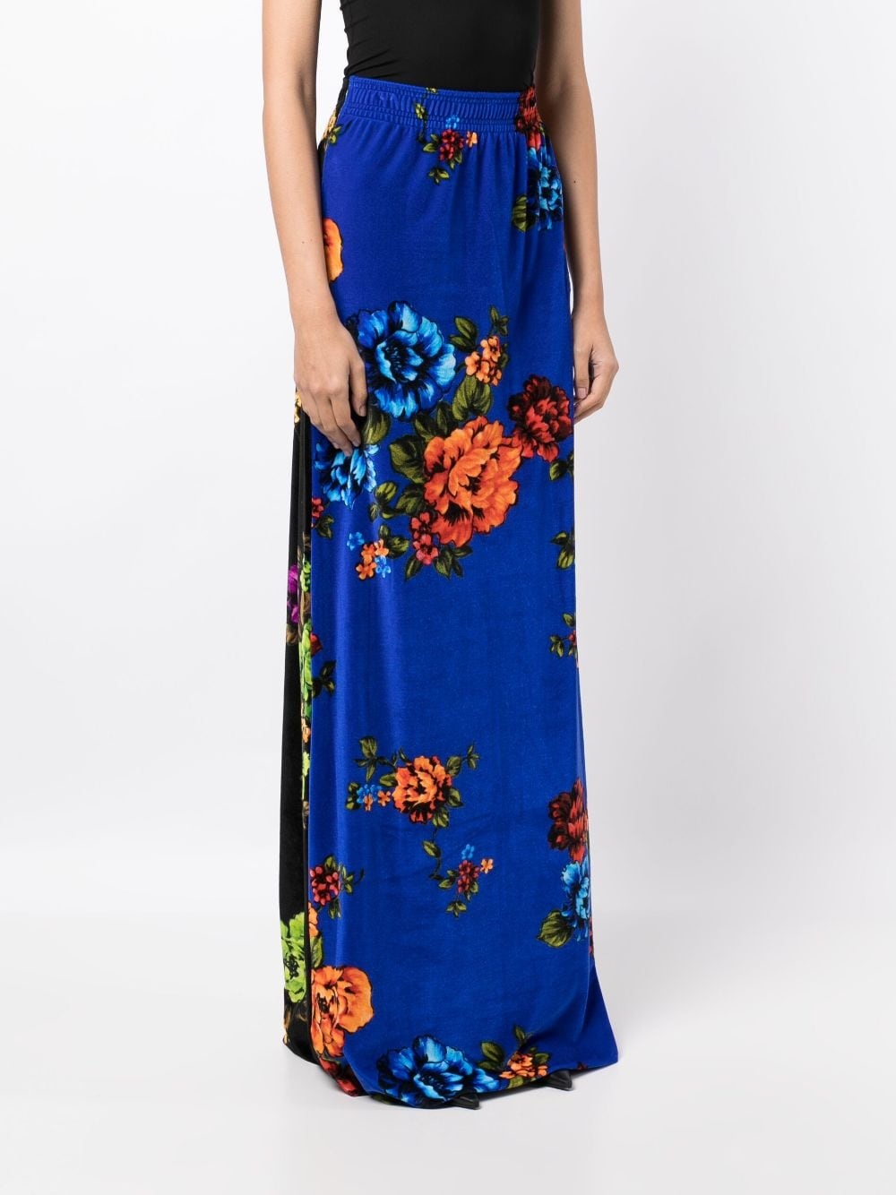 floral-print velvet maxi skirt - 3