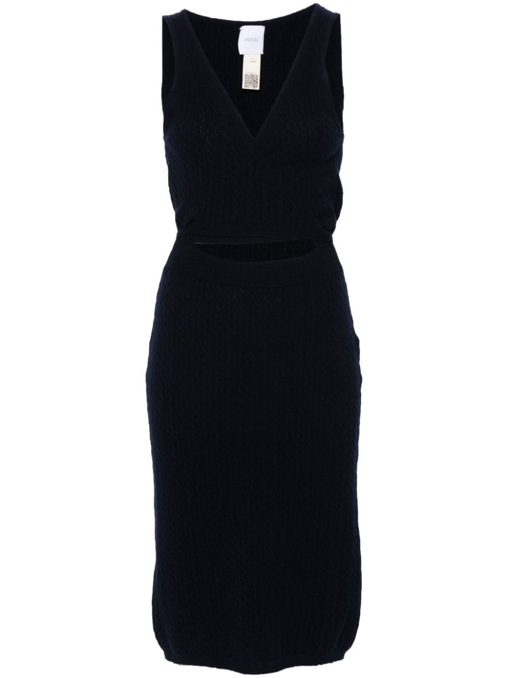 logo-patch cable-knit dress - 1