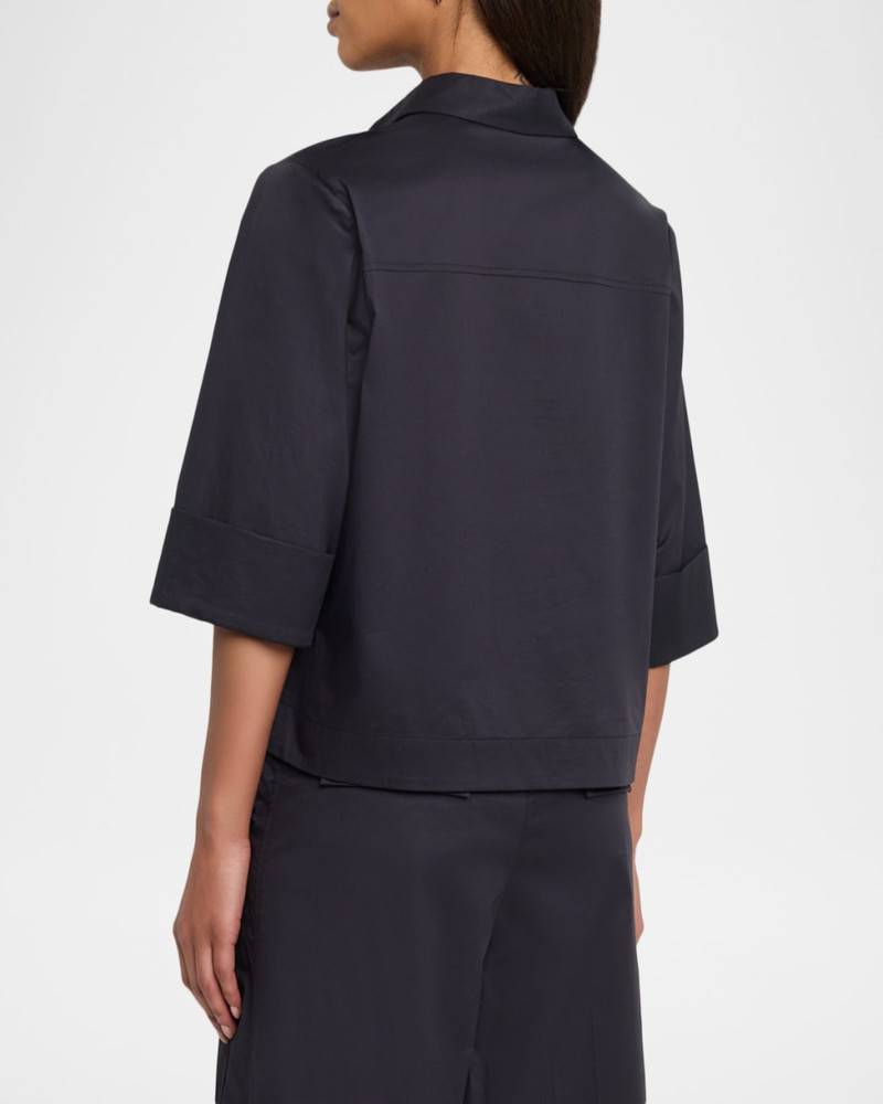 Boxy Stretch Cotton Shirt 3