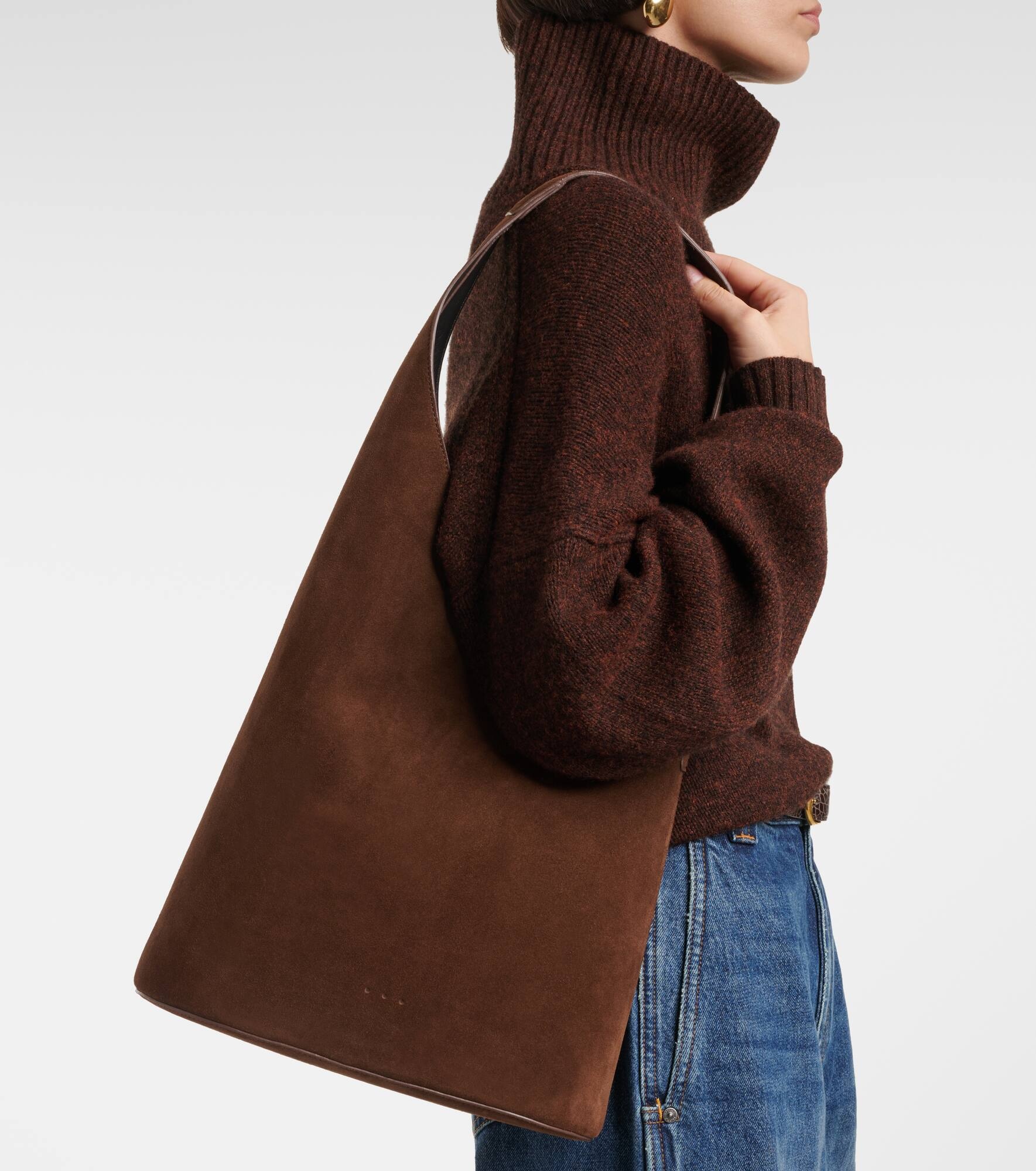 Lune Large suede tote bag - 2