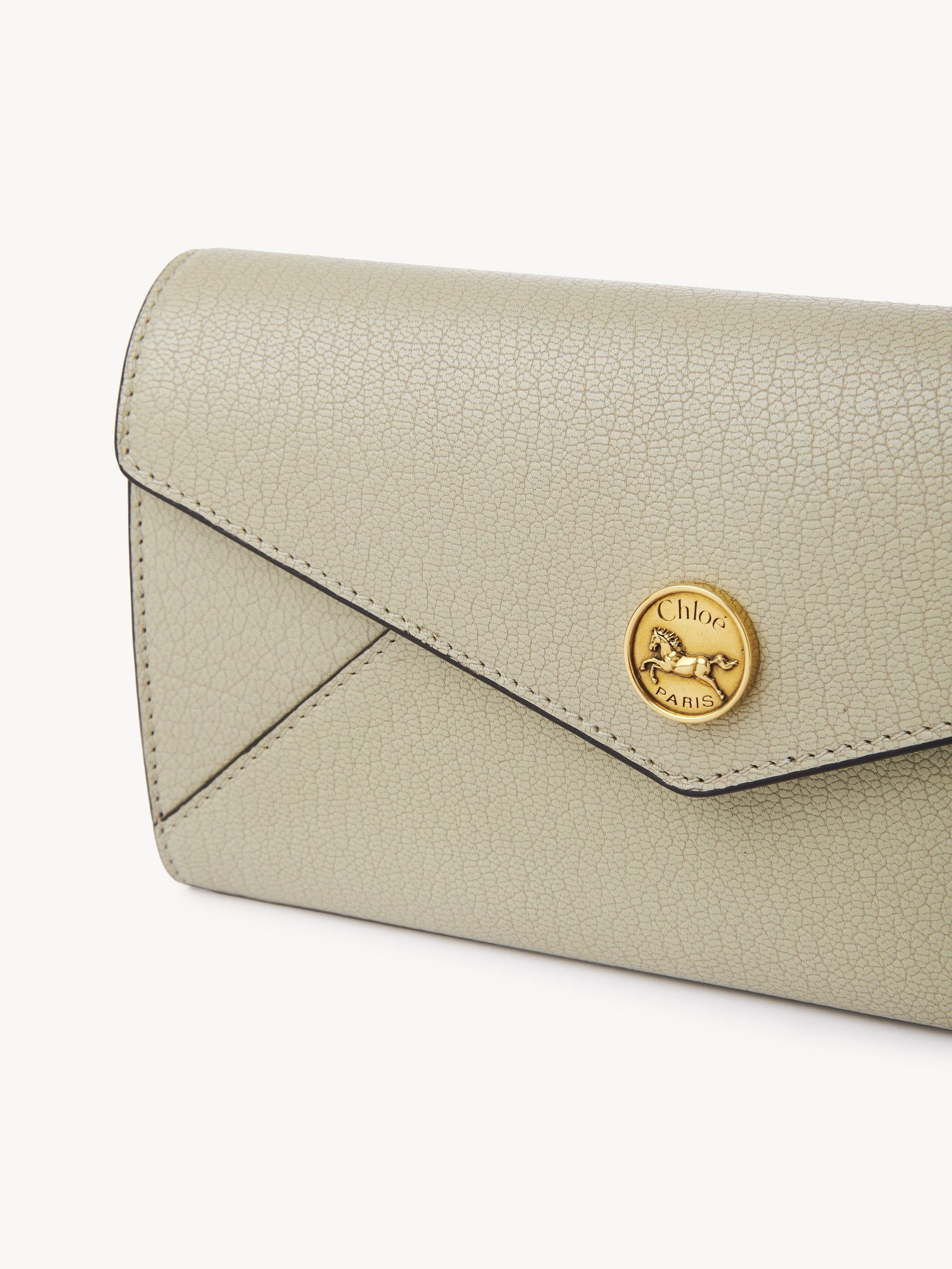 ENVELOPE LONG WALLET WITH FLAP IN GRAINED LEATHER - 5