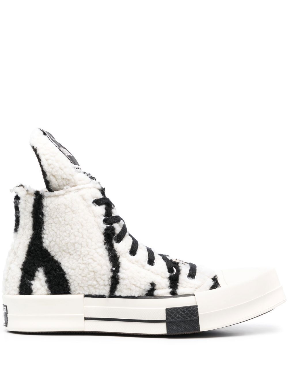 square-toe shearling sneakers - 1