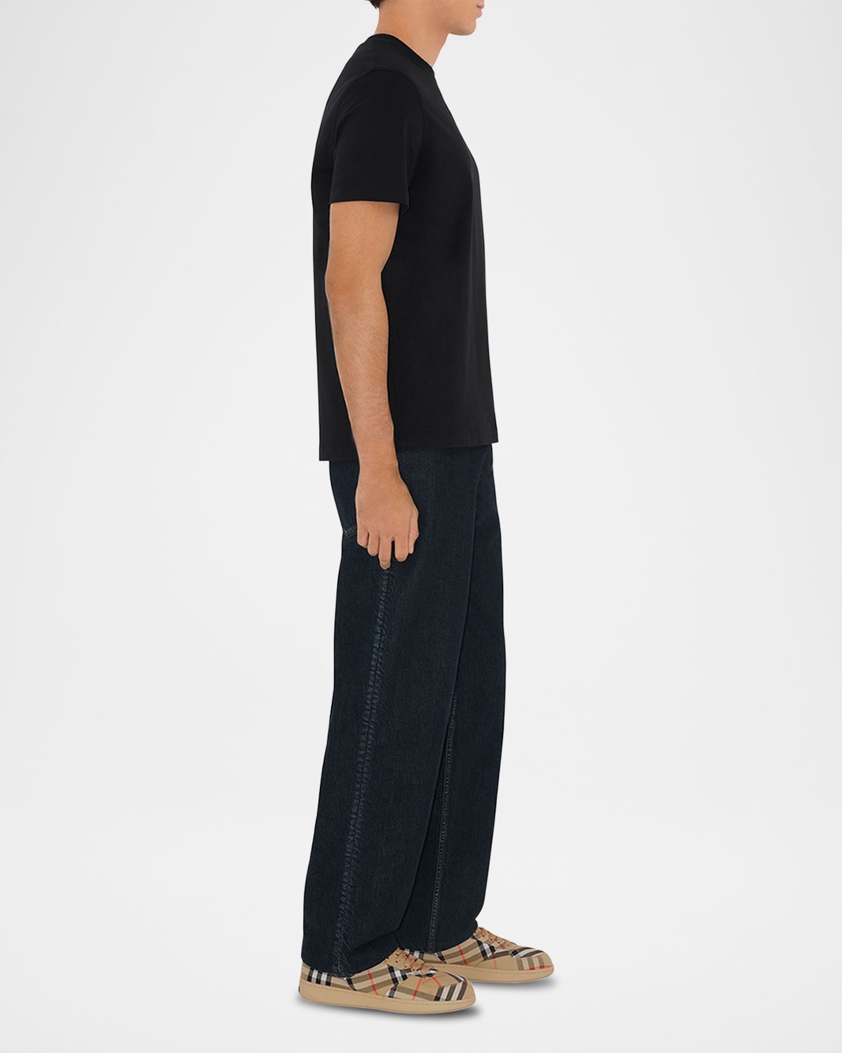 Men's Check Label T-Shirt - 4