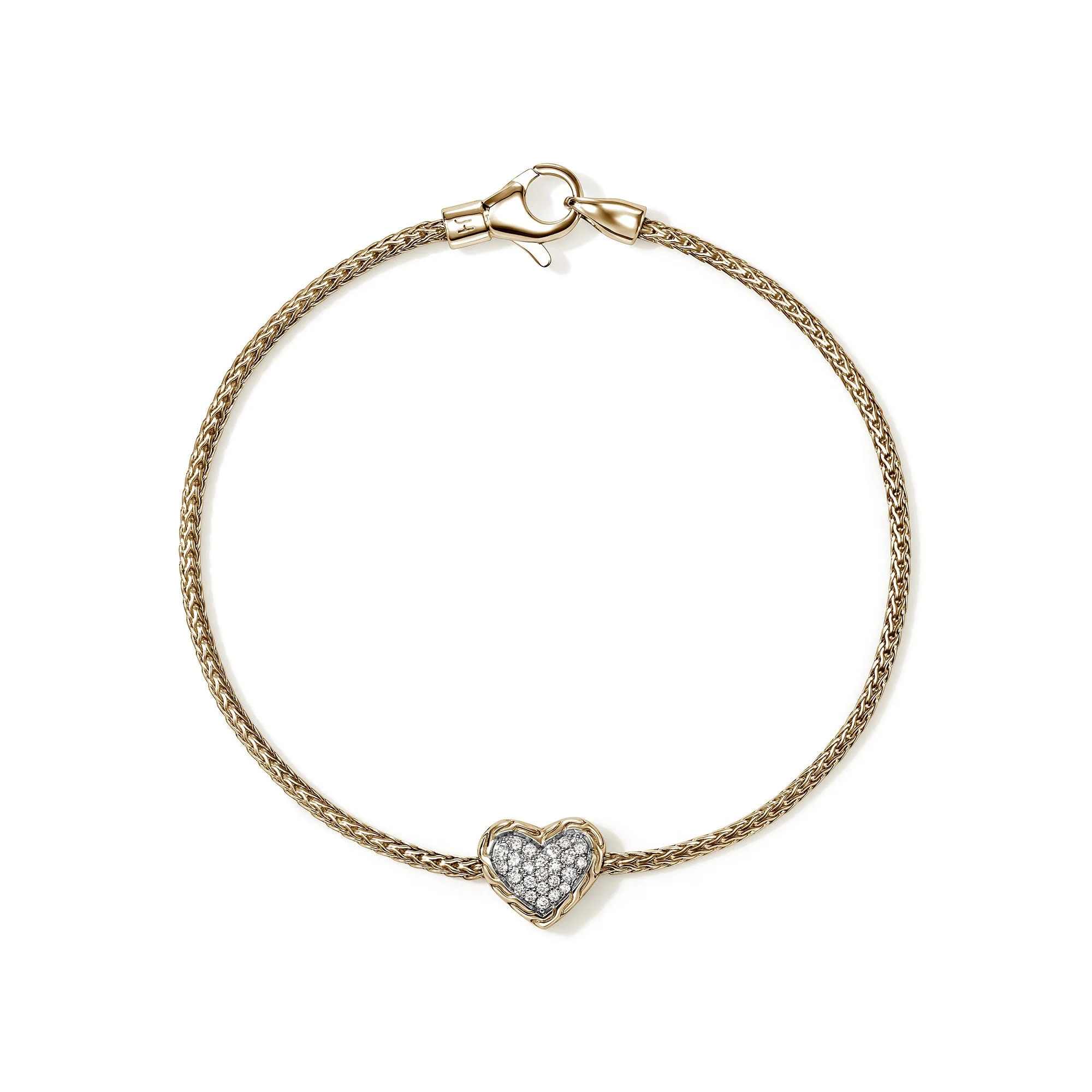 JH Essential Heart Bracelet, Gold, Diamonds, 1.8MM - 1