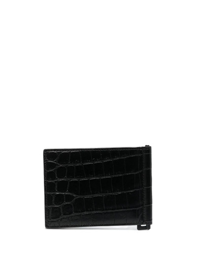 SAINT LAURENT croc-effect leather cardholder outlook