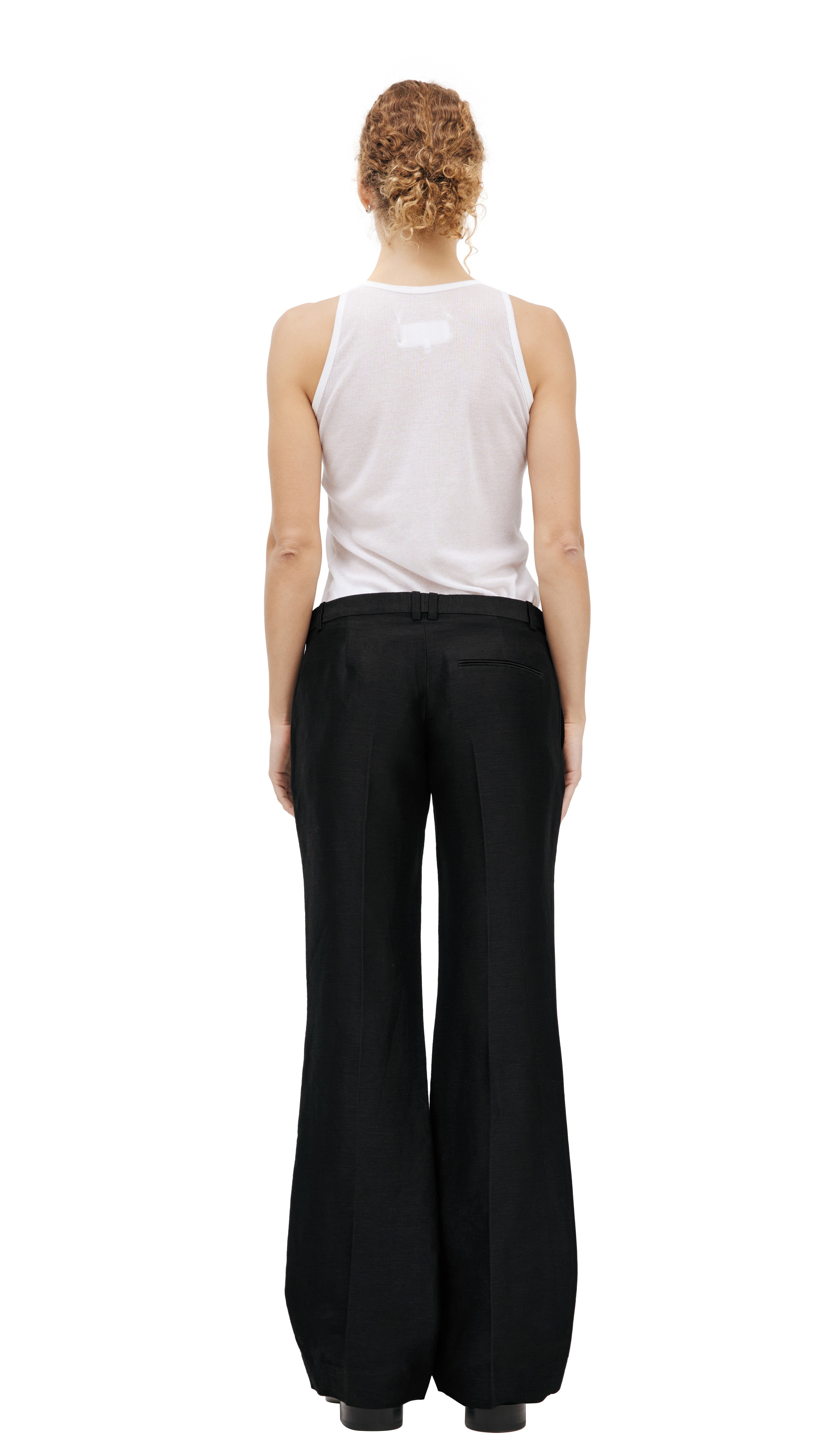BLACK LINEN TROUSERS - 3
