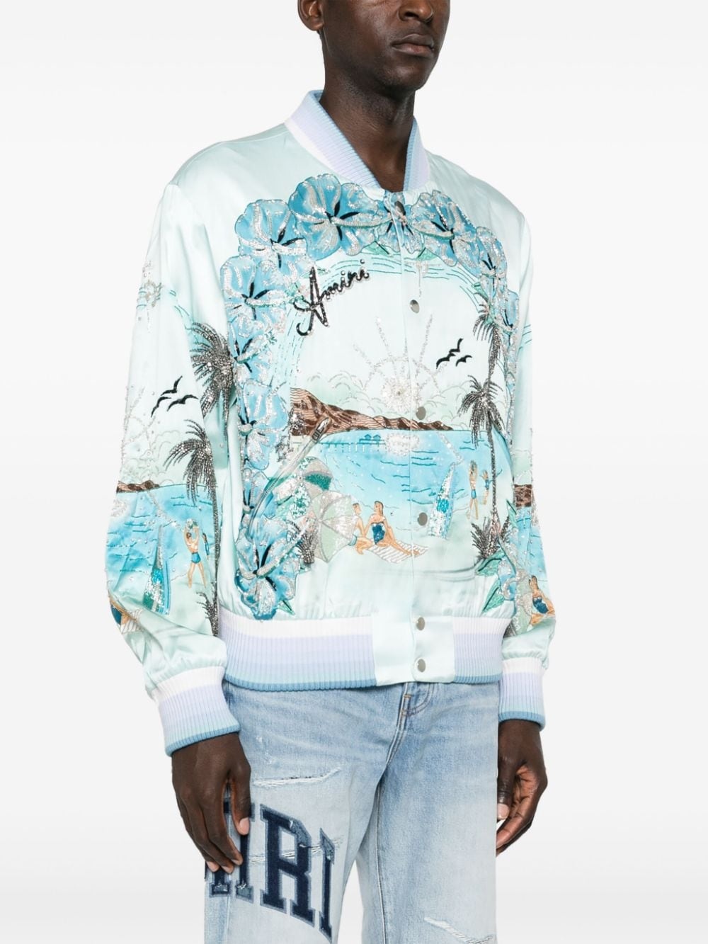 Paradise beaded bomber jacket - 3