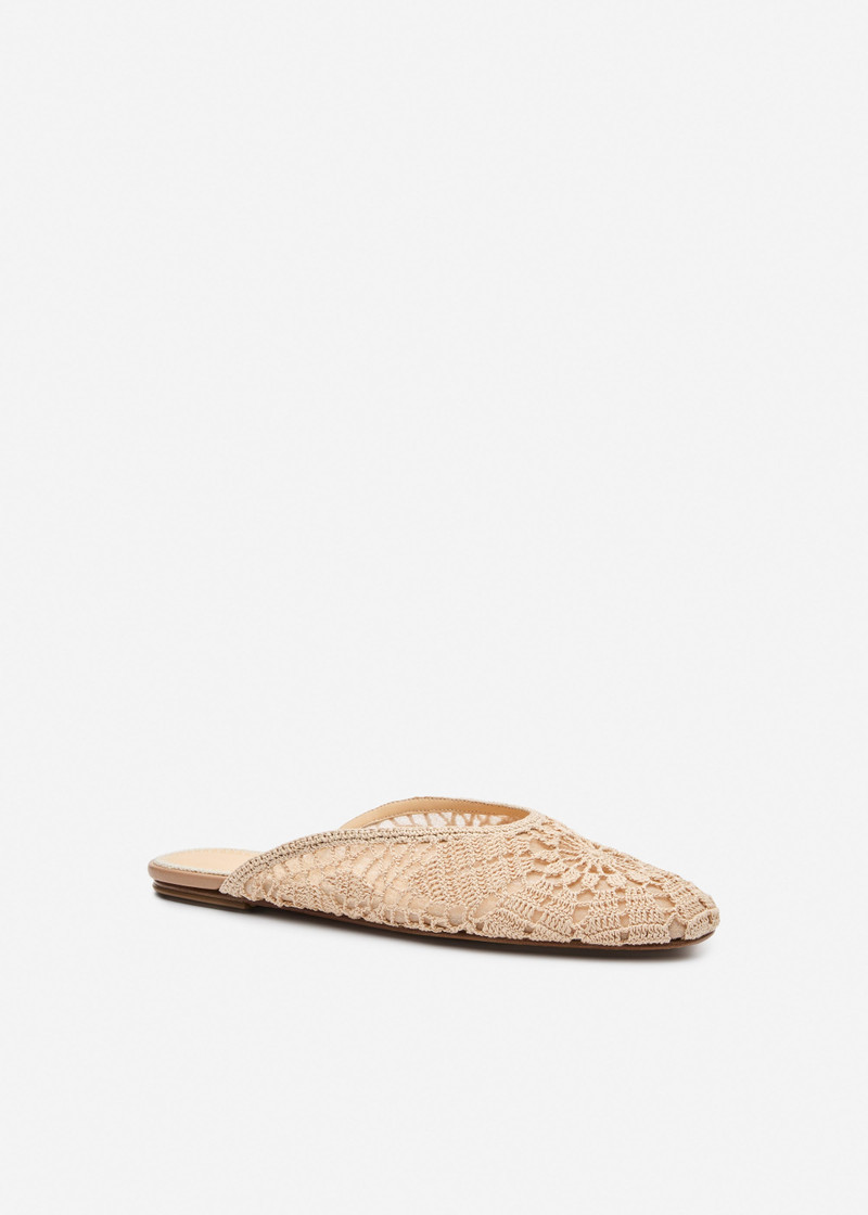 MAGDA BUTRYM Crochet flat mules in nude outlook
