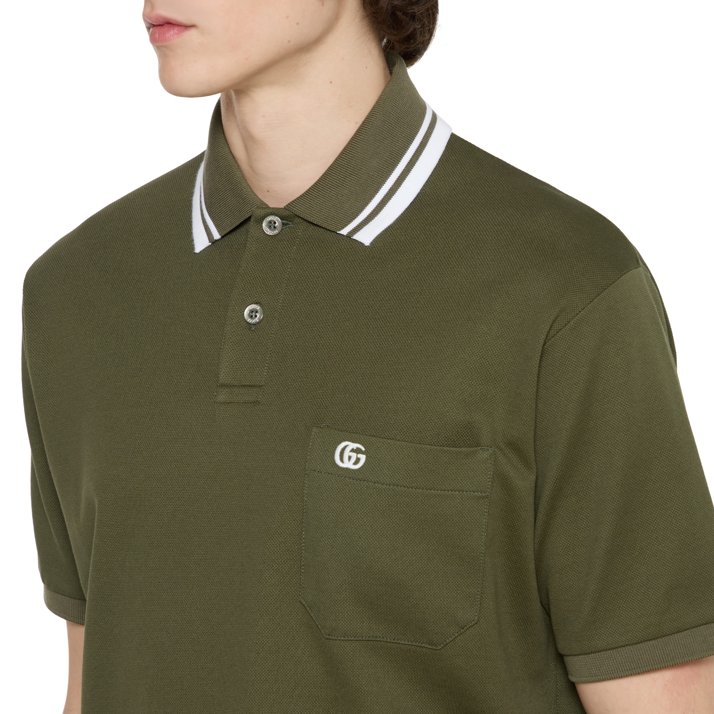 Cotton piquet polo shirt with embroidery - 5