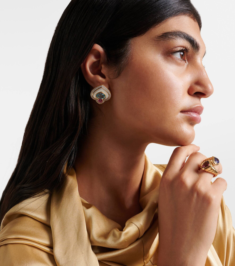Marina B Popillia 18kt gold earrings with gemstones outlook