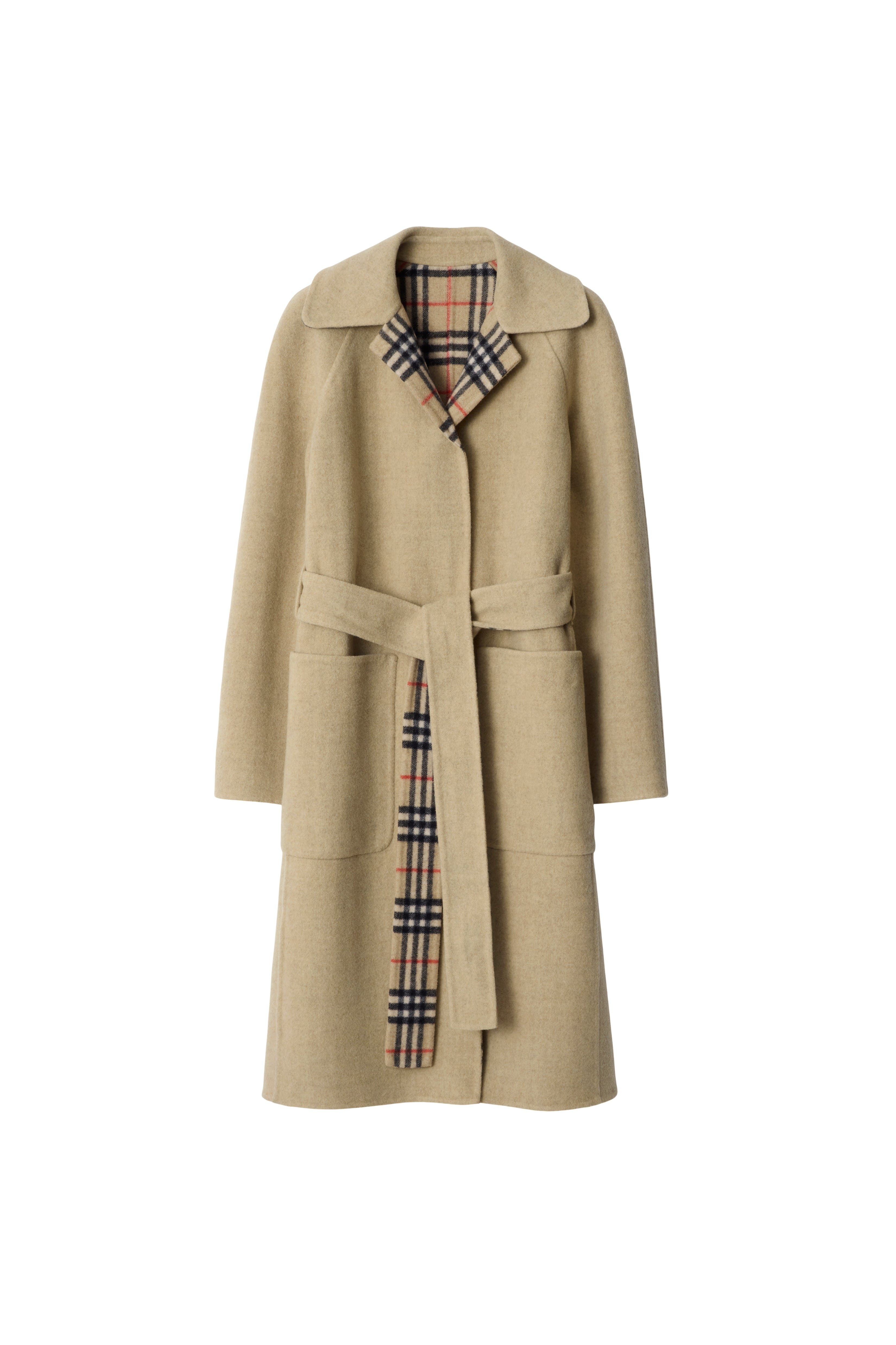 burberry Reversible Wool Wrap Coat in Sand Beige at Nordstrom - 2