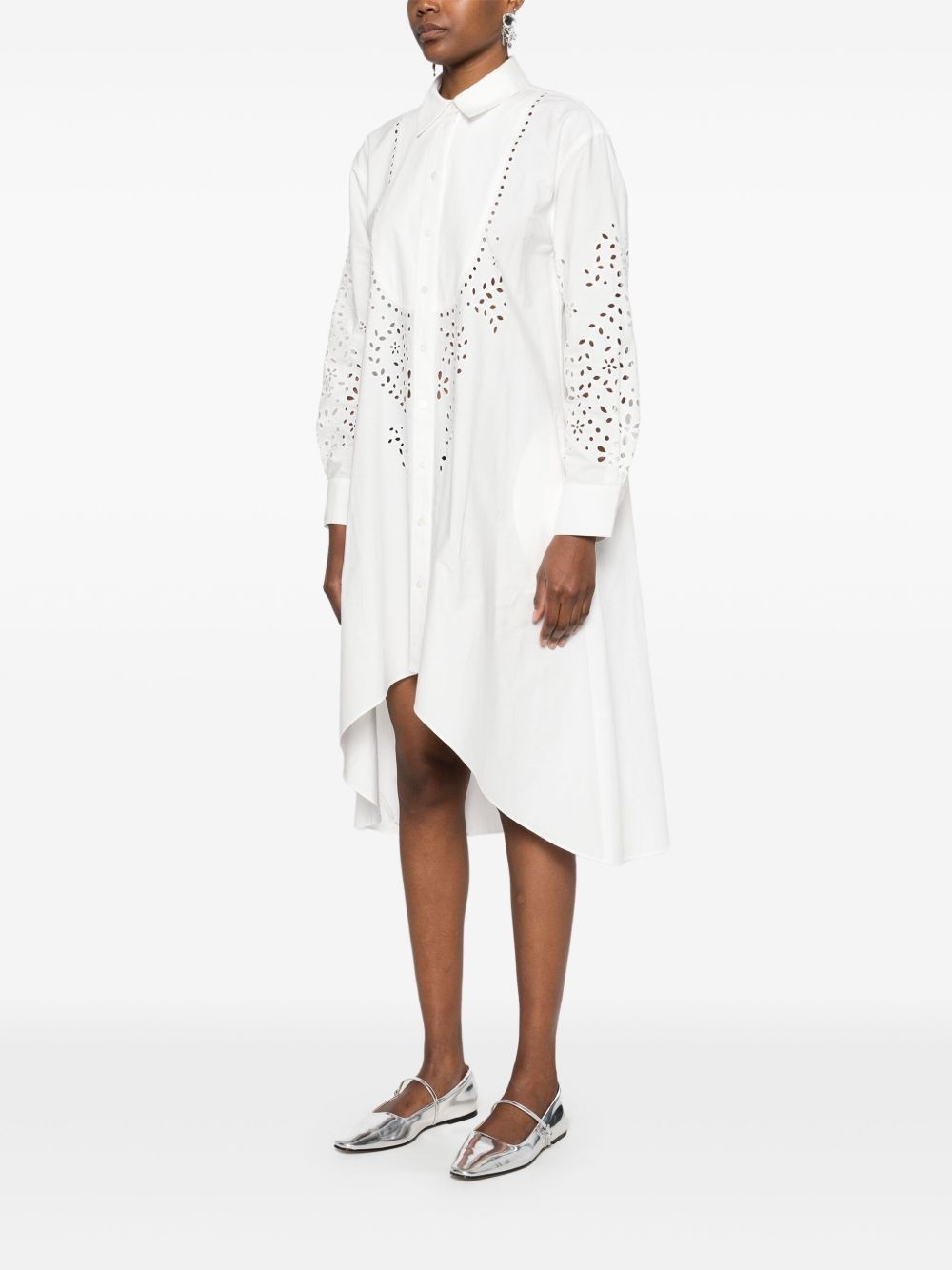 cotton embroidered shirt dress - 3