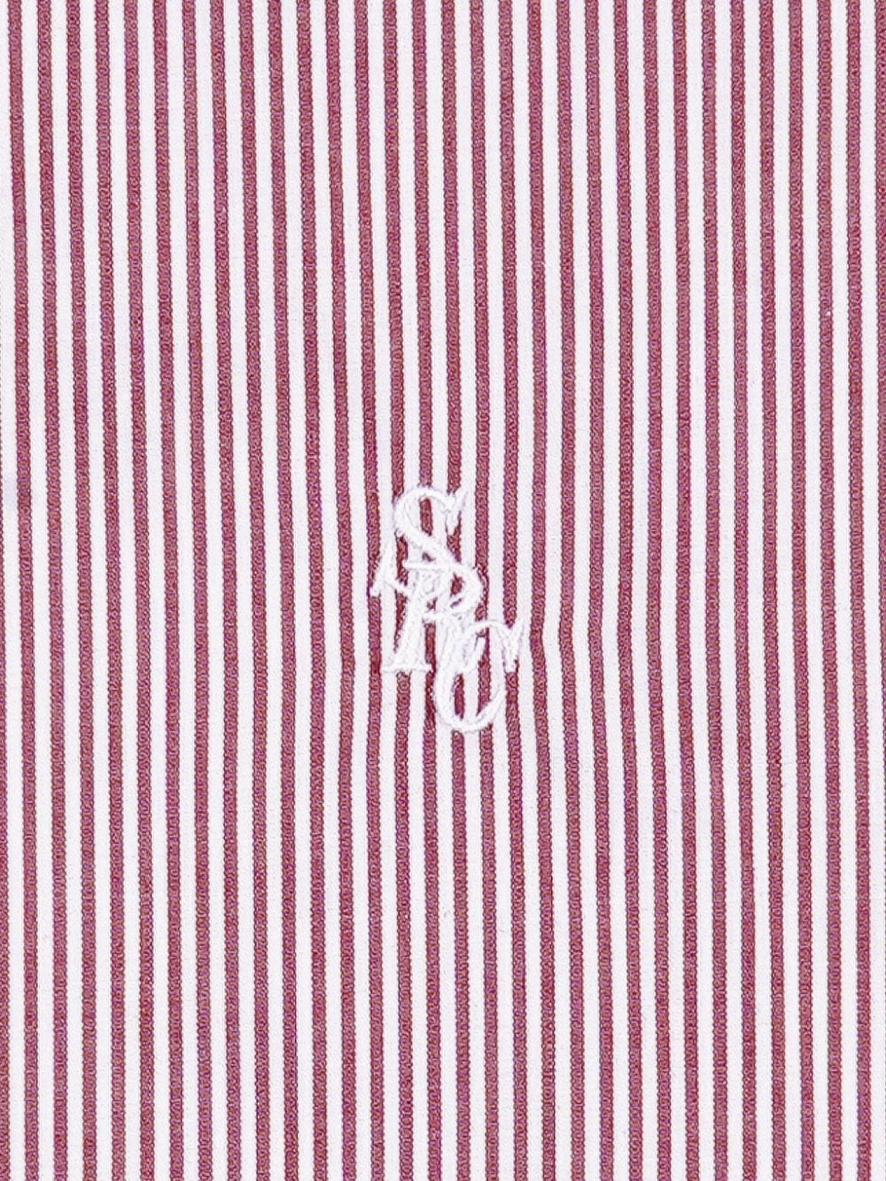 Utility logo-embroidered striped shirt - 3