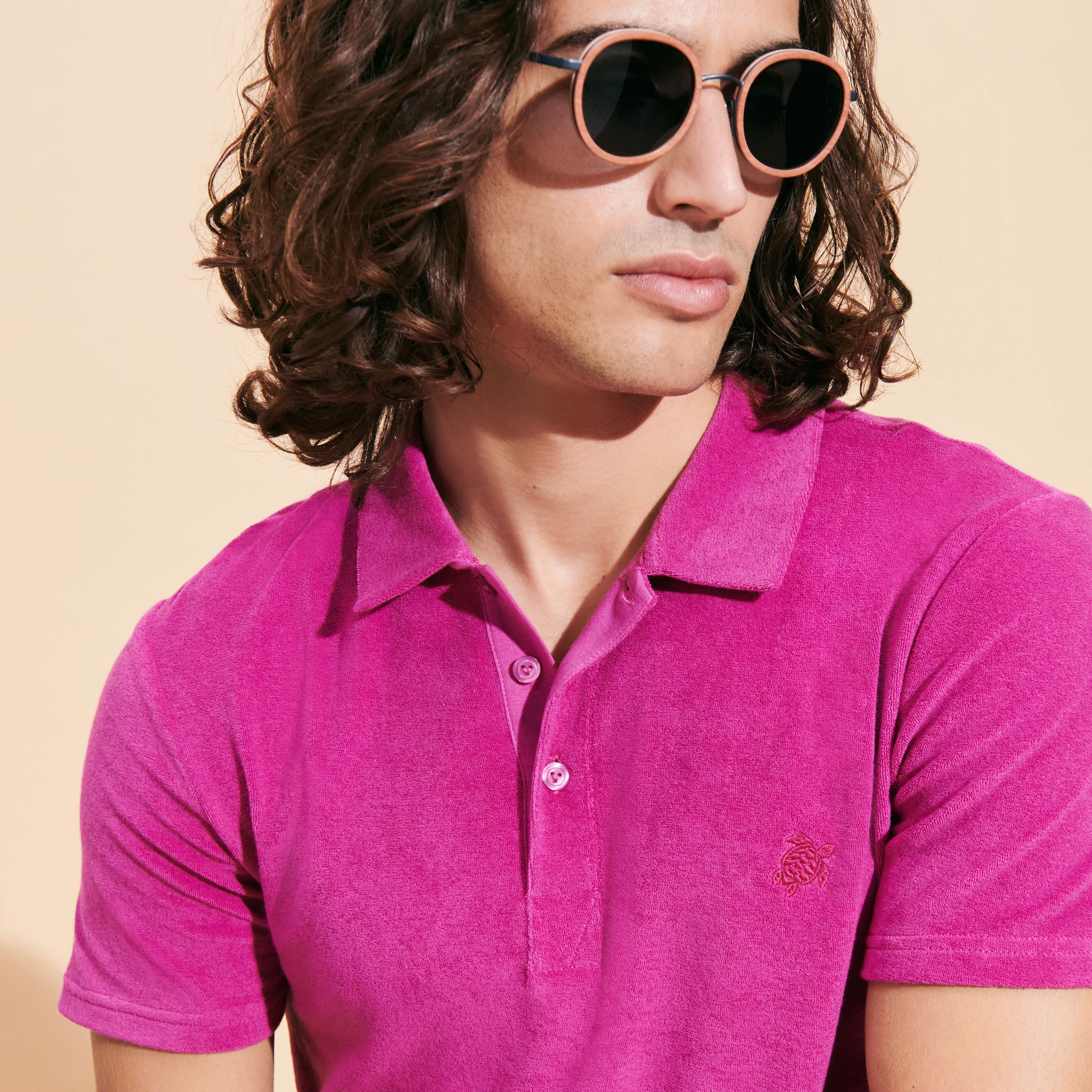 Men Organic Cotton Terry Polo Solid - 5