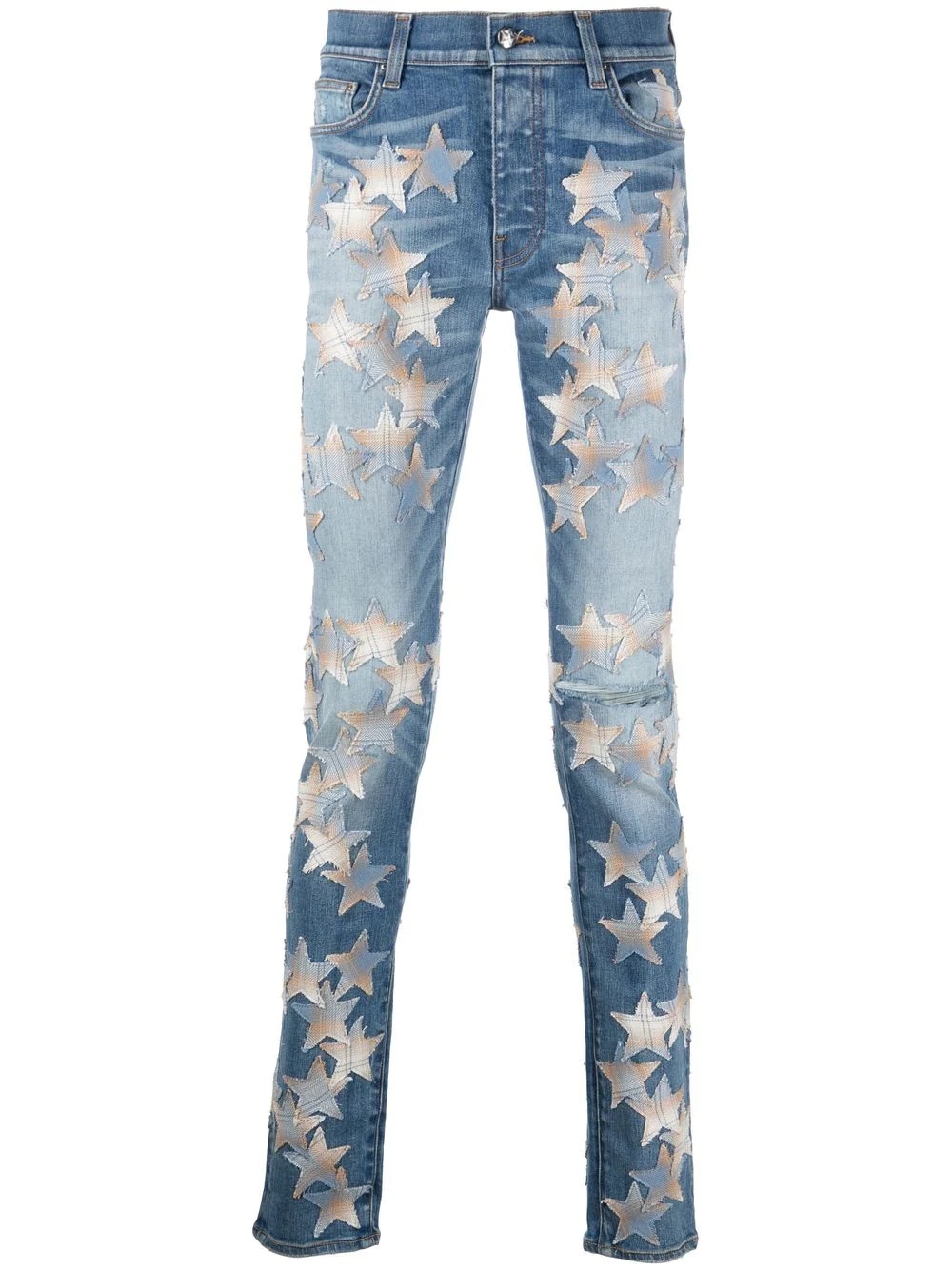 star-patch skinny jeans - 1