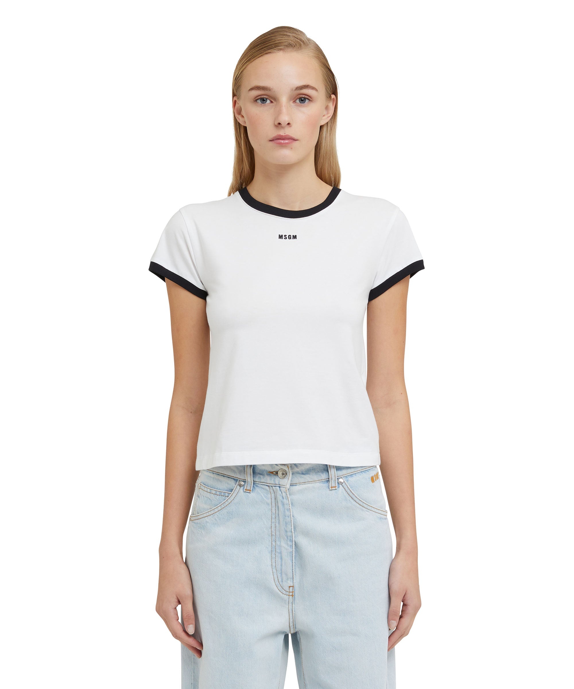 T-Shirt with contrasting edges and logo - 2
