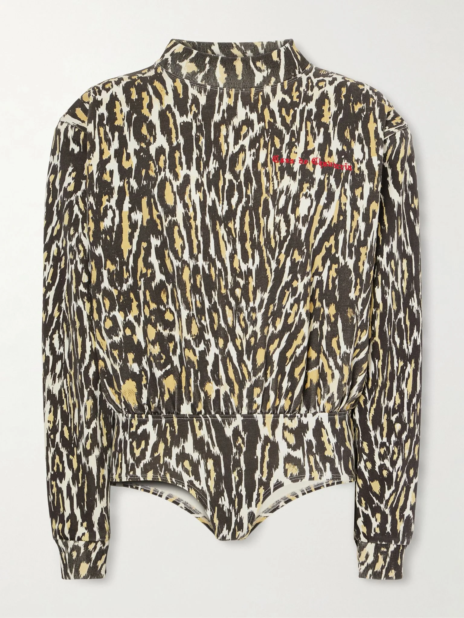 Cheetah logo-embroidered print cotton-jersey bodysuit Leopard print - 1