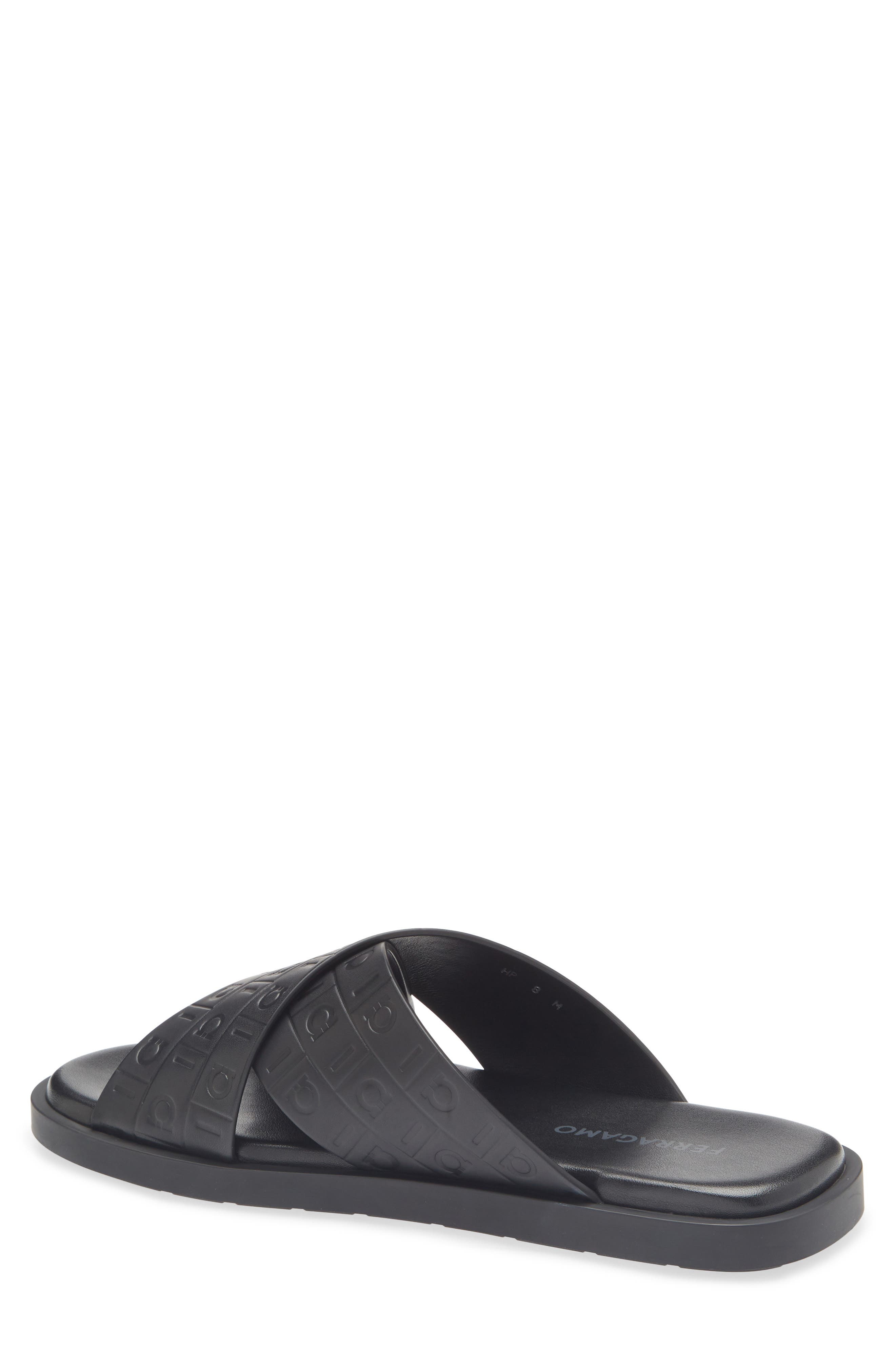 FERRAGAMO Monogram Slide Sandal in Nero at Nordstrom - 2
