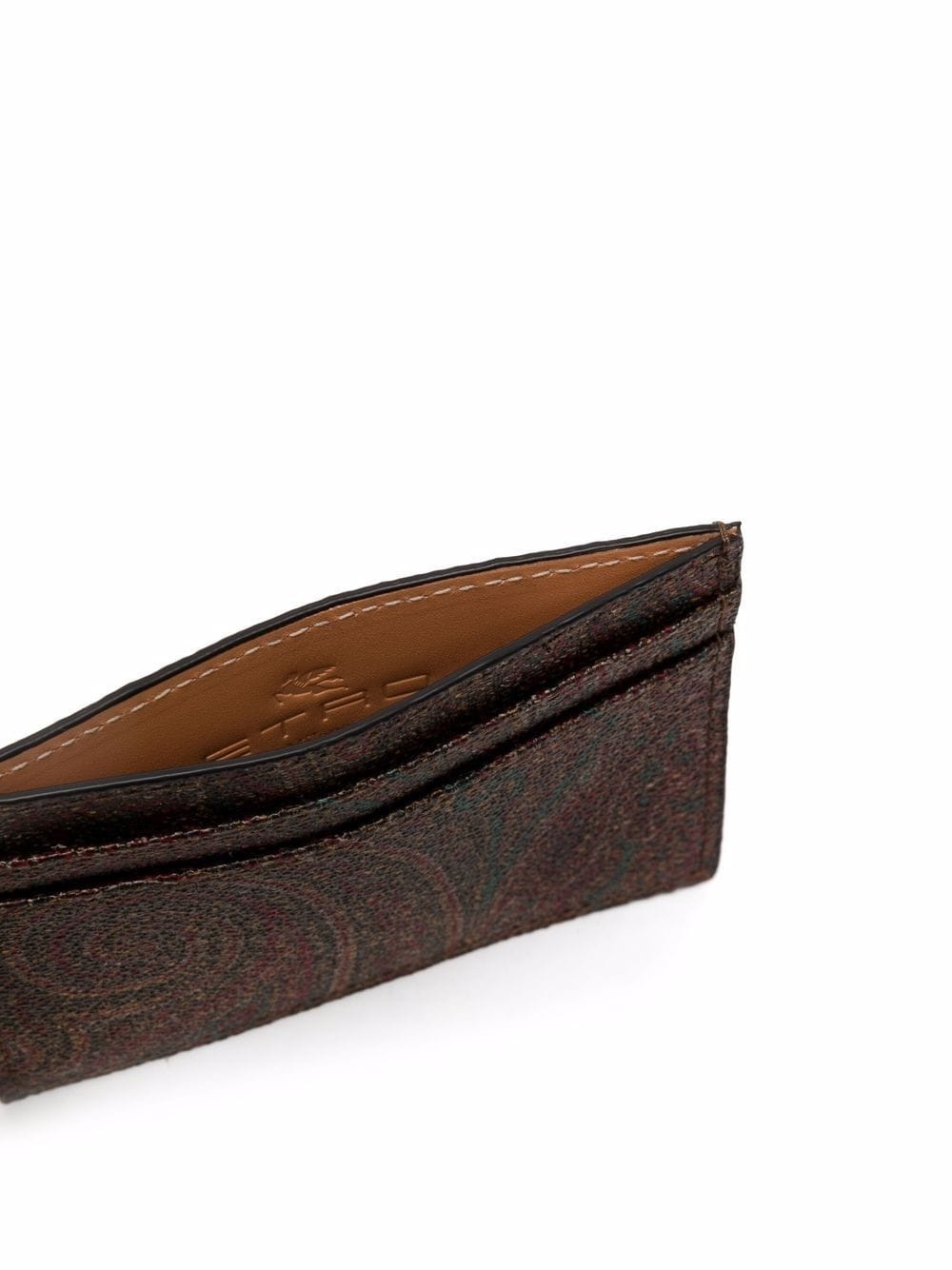 paisley-print leather cardholder - 3