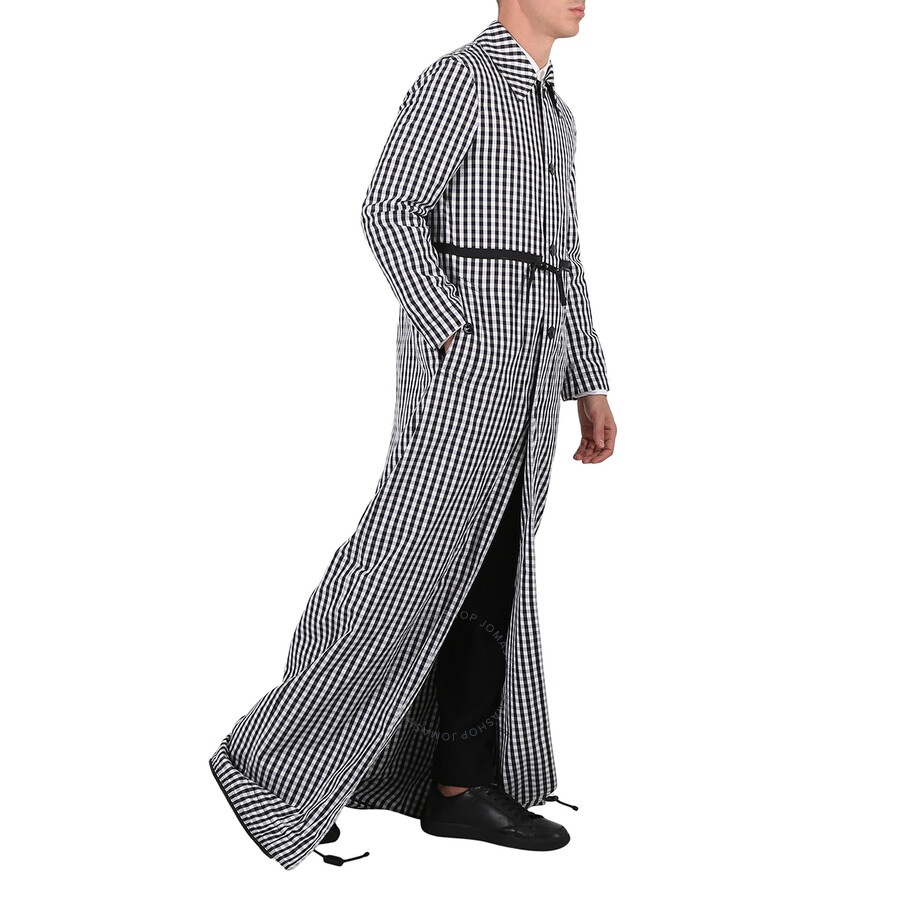 Burberry Men's Black Pattern Gingham Technical Wool Loop-back Car Coat - 2