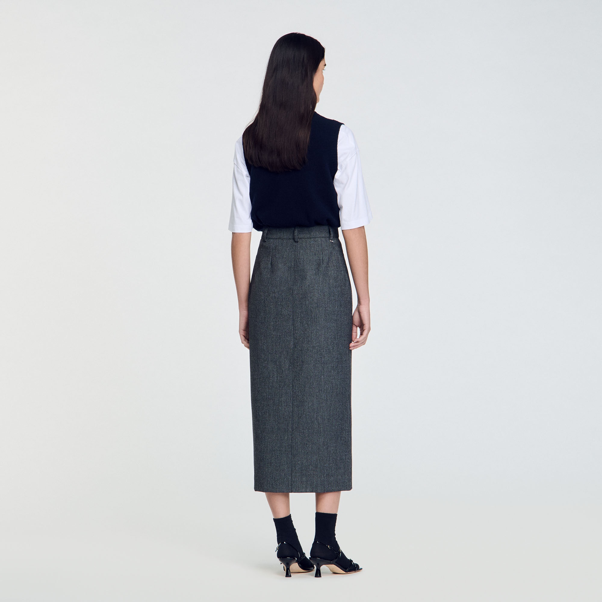 LONG SLIT SKIRT - 6