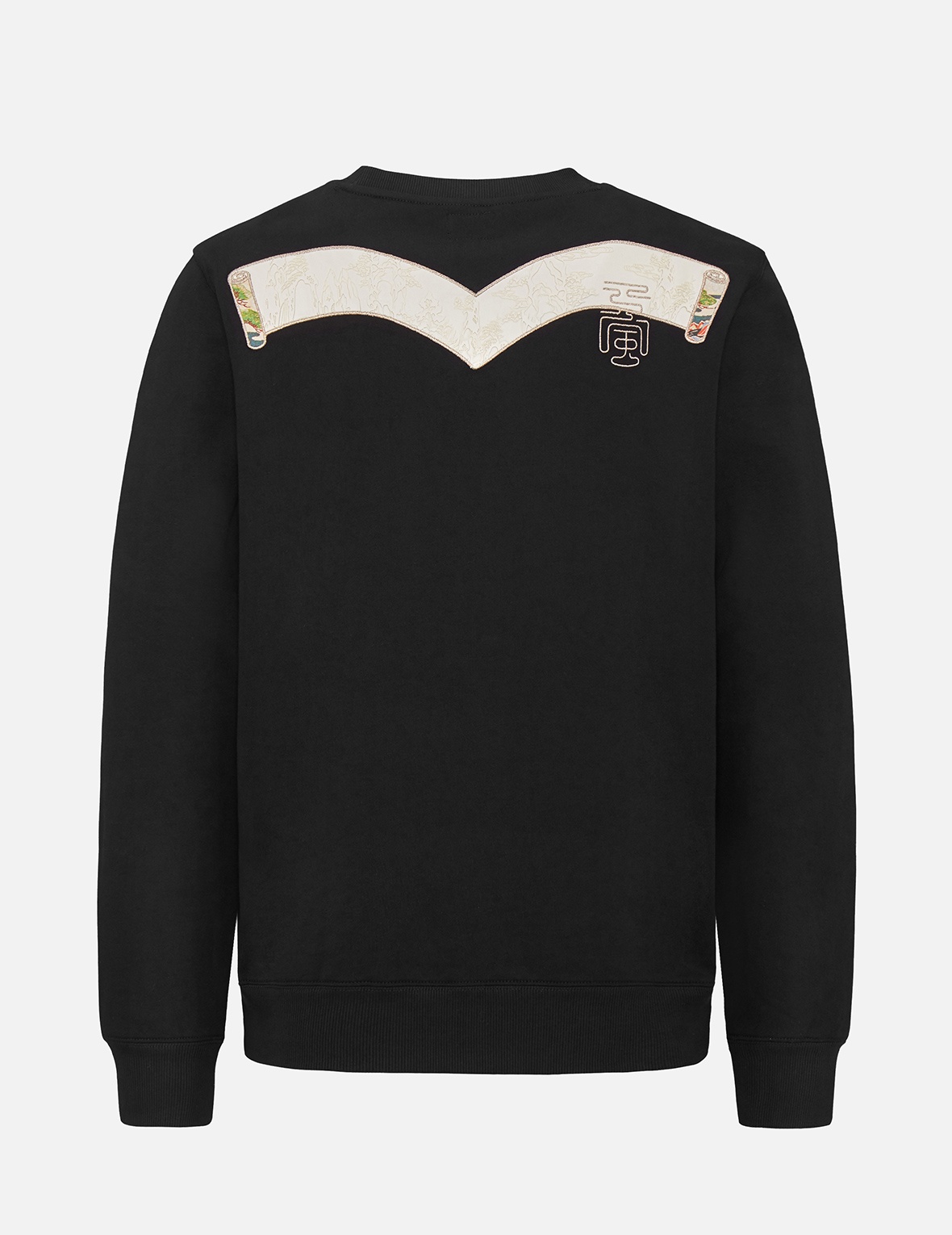 KAMON FOIL-PRINT AND SCROLL DAICOCK APPLIQUÉ SWEATSHIRT - 2