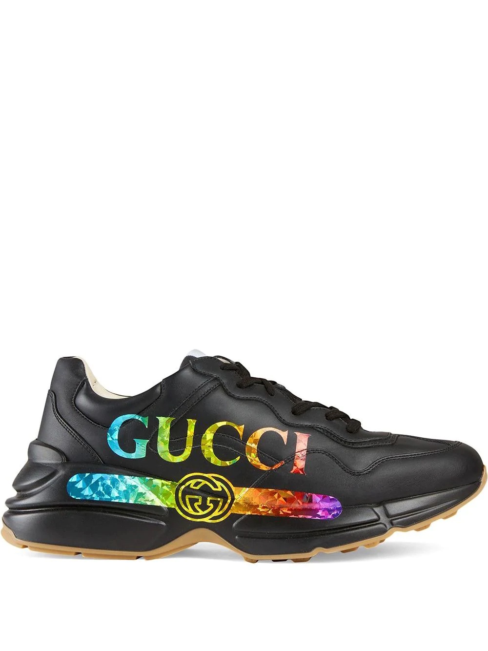 Rhyton leather sneaker with Gucci logo - 1