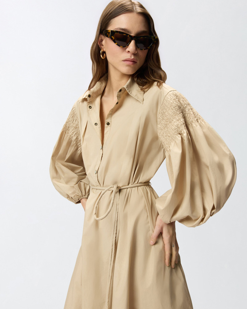 LONG SHIRT DRESS IN COTTON WITH BELT 6