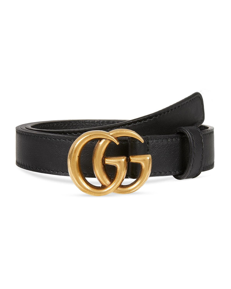 Thin Leather GG-Buckle Belt 1