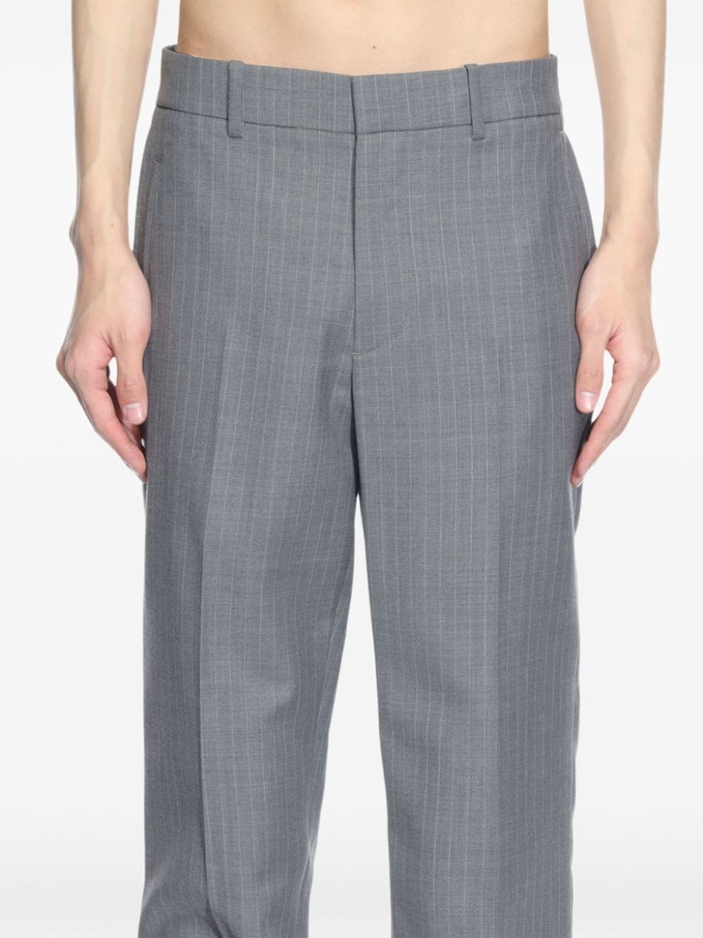 straight-leg tailored wool trousers - 5