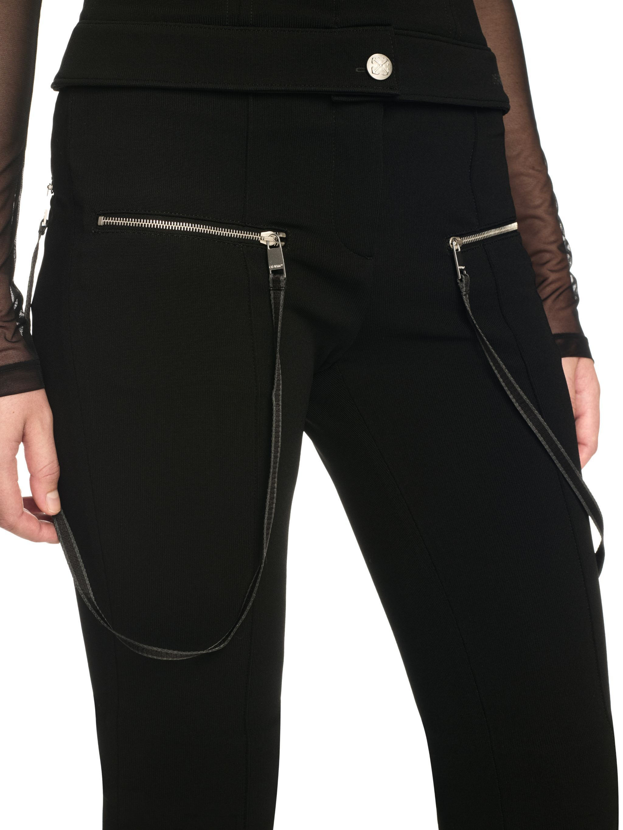 Black Britney Zip Pants - 5