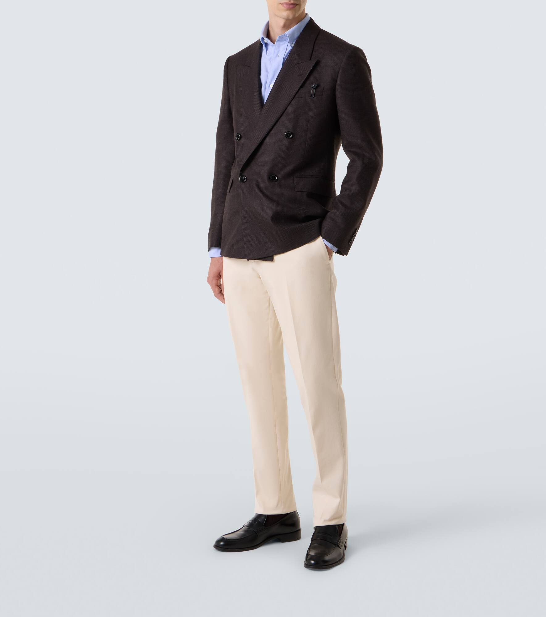 Cotton-blend straight pants - 2