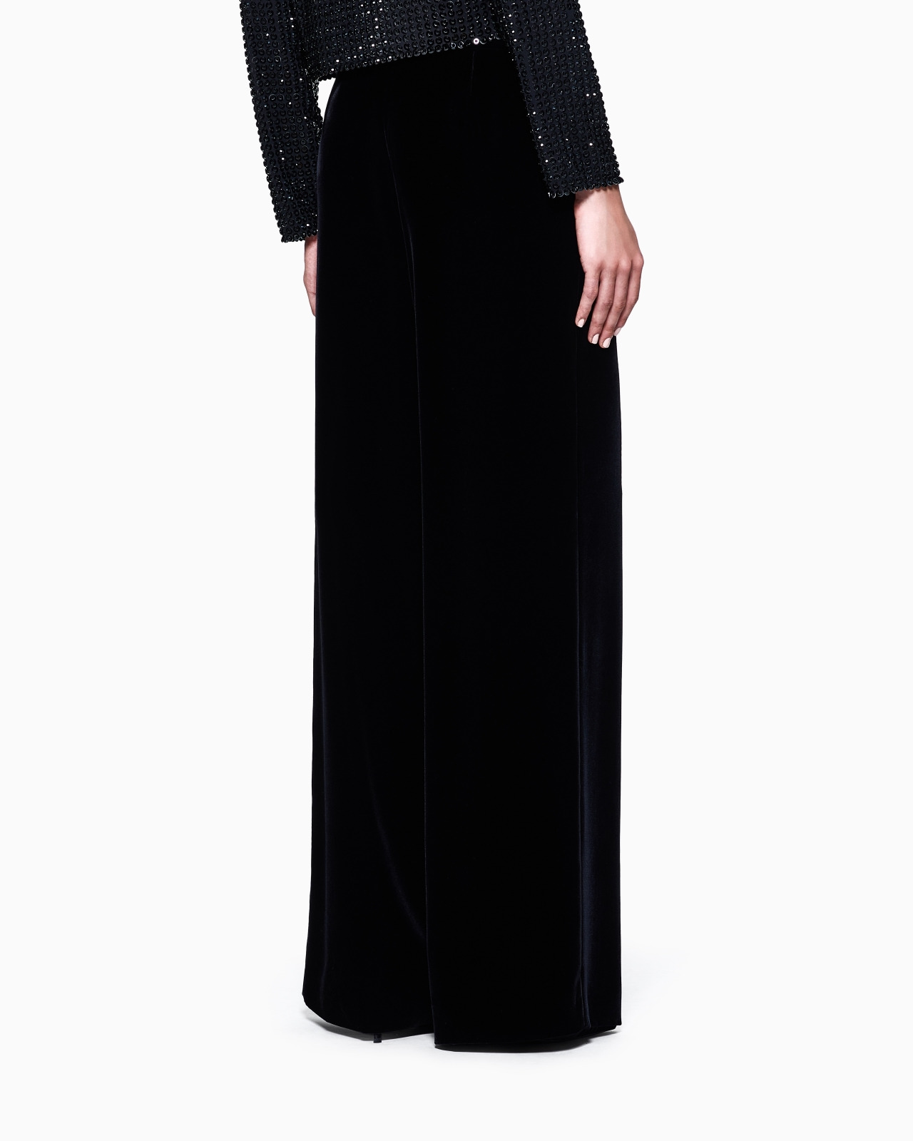 WIDE-LEG VELVET TROUSERS - 3