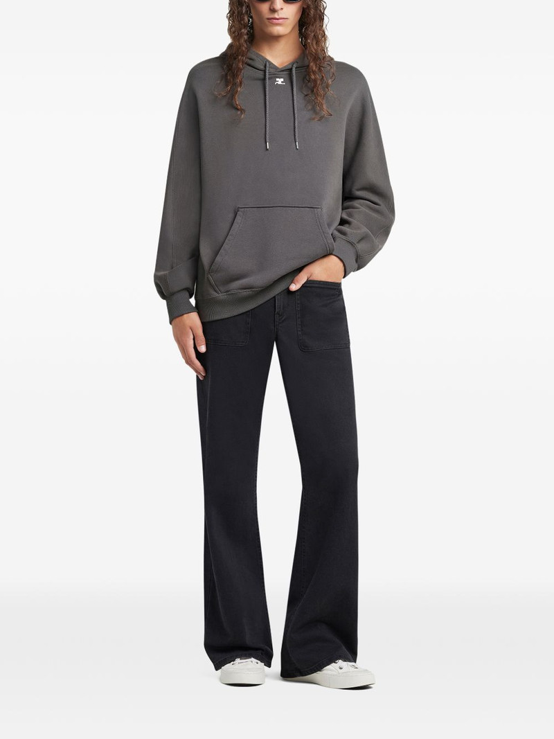 courrèges logo-embroidery hoodie outlook