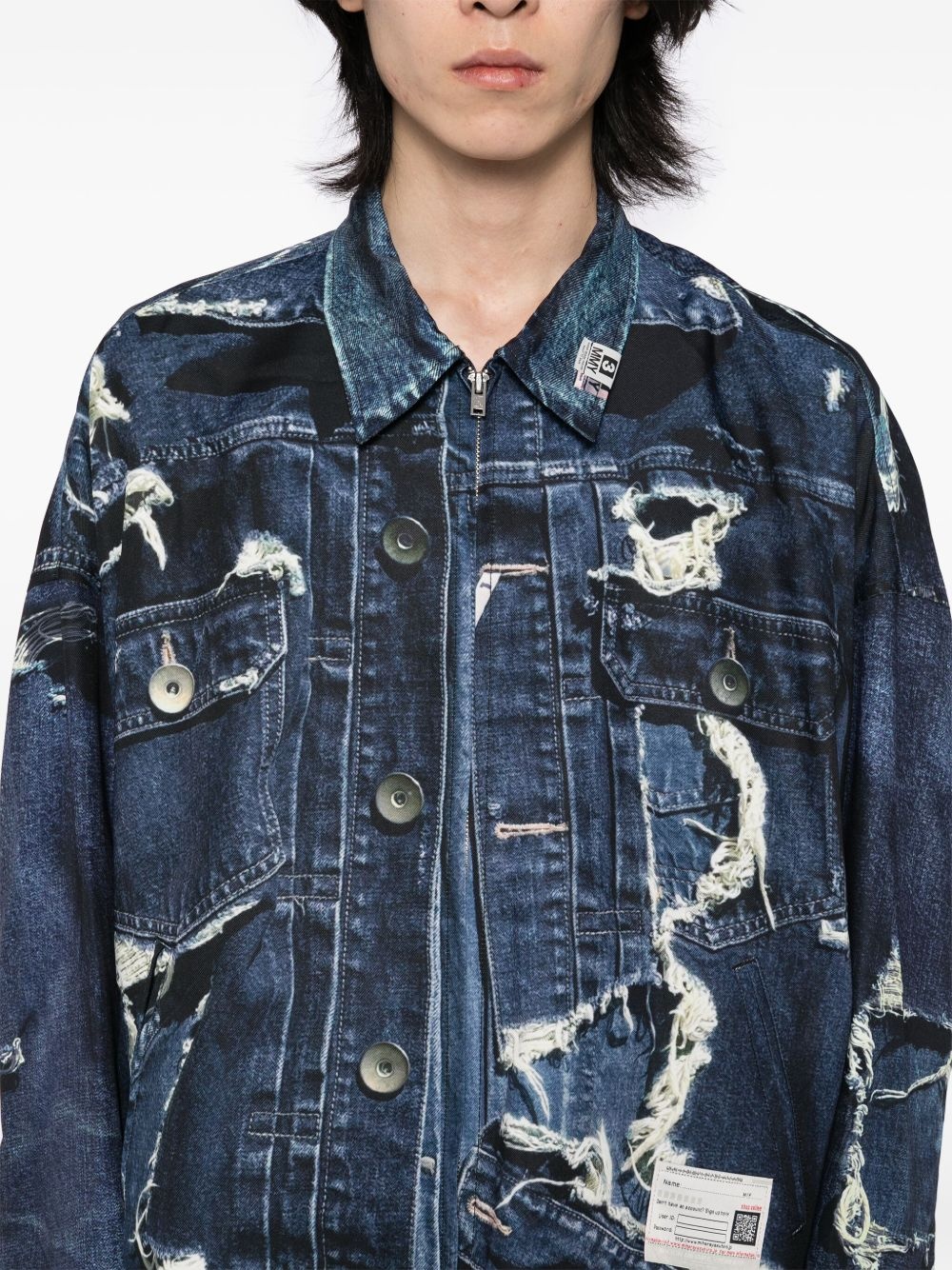 graphic-print shirt jacket - 5