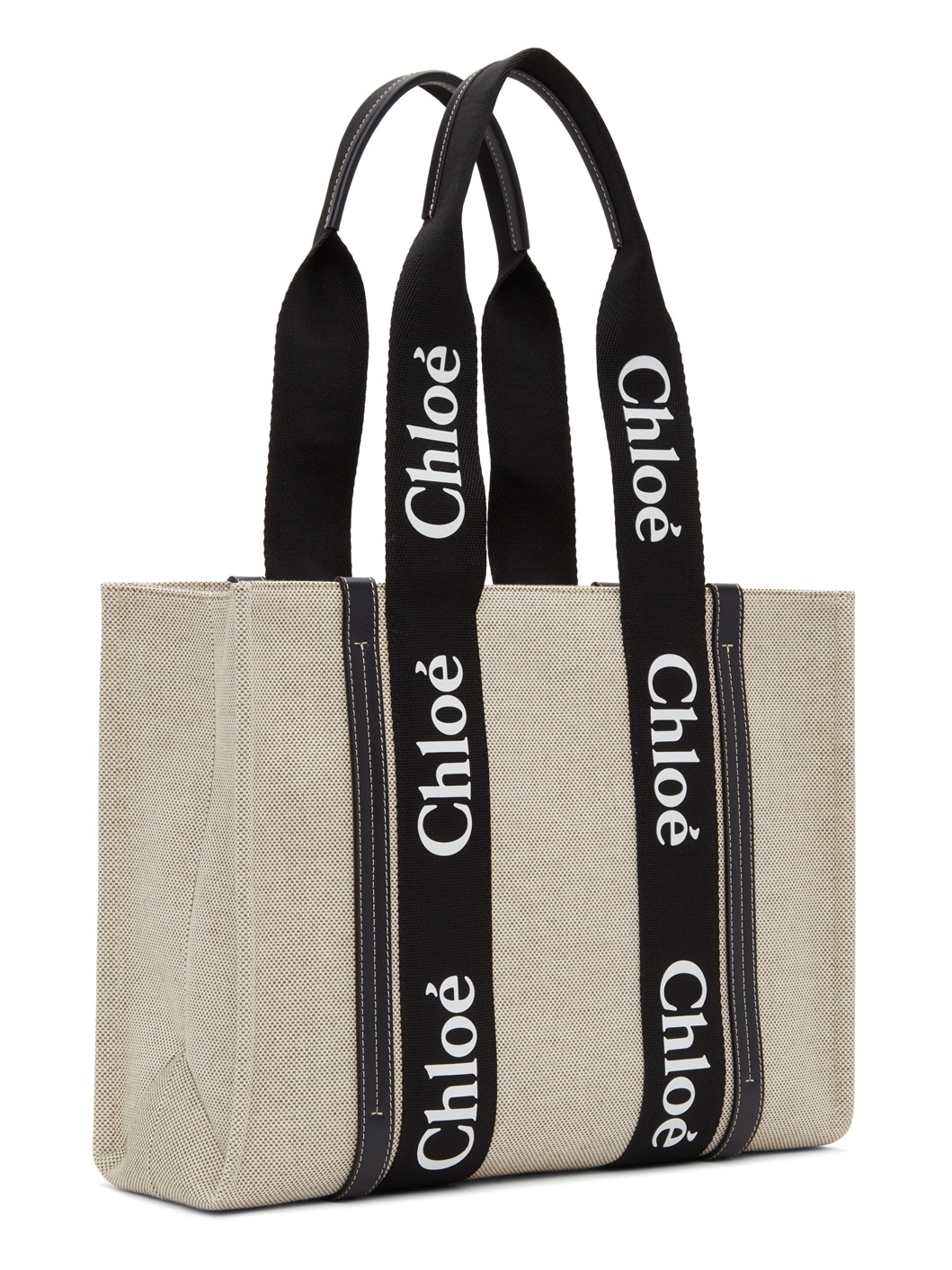 Off-White & Black Medium Woody Tote - 3