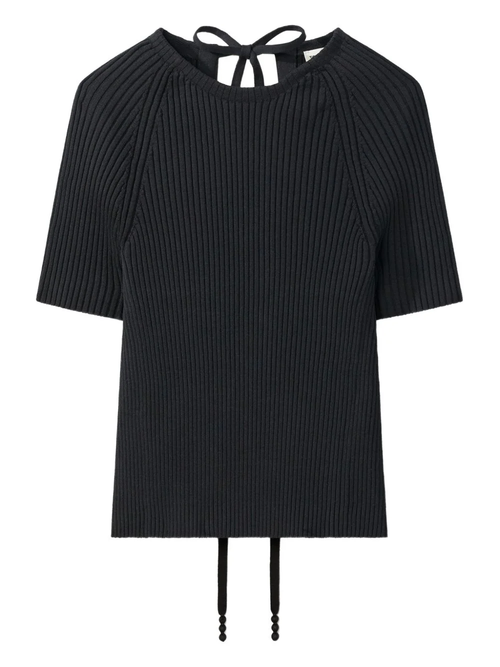 ribbed tie-back pullover - 1