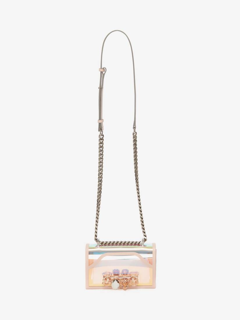 Mini Jewelled Satchel in Silver - 5