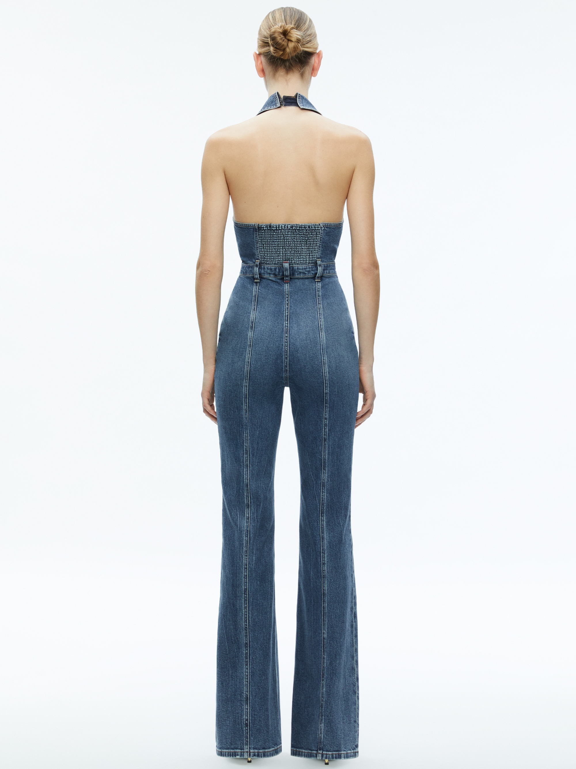 NOEMI HALTER NECK DENIM JUMPSUIT - 3