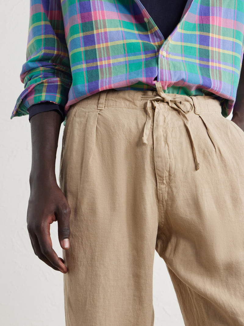 Straight-Leg Pleated Linen Trousers 5