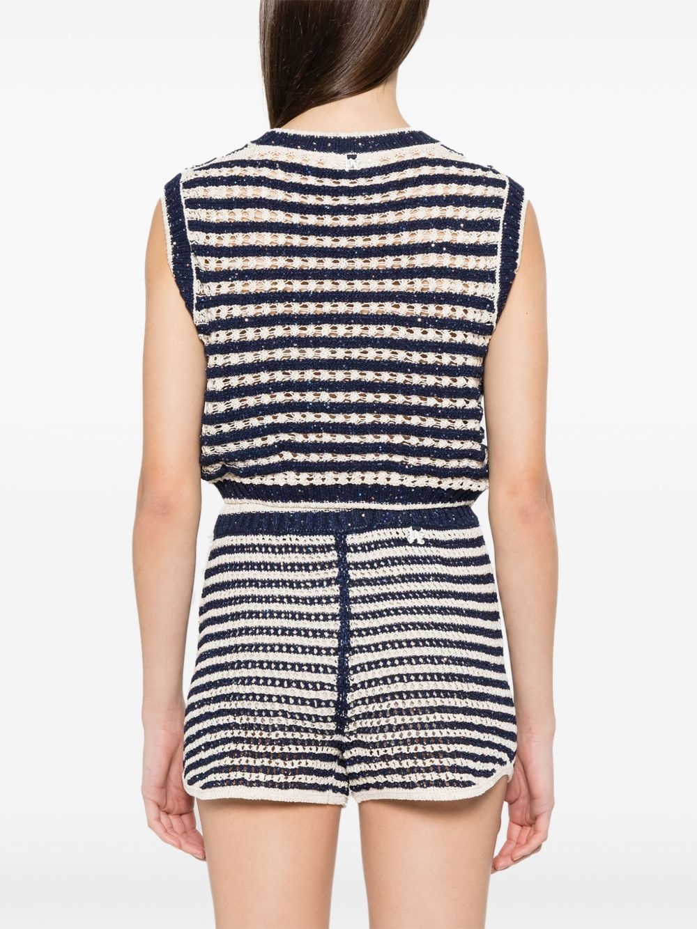 striped knit vest - 4