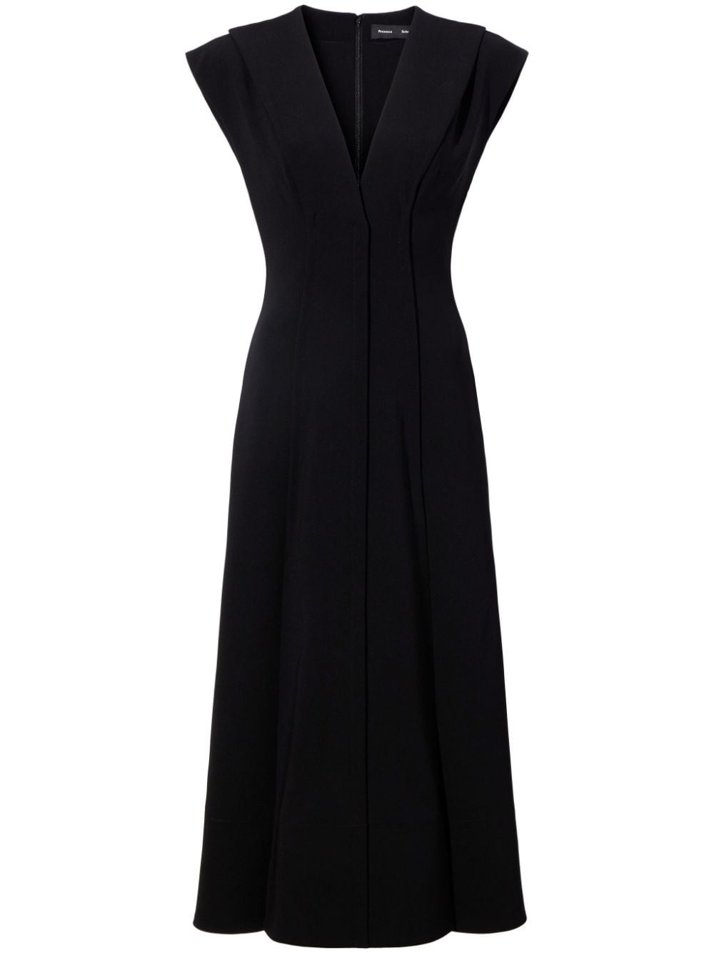V-neck cap-sleeves midi dress - 1